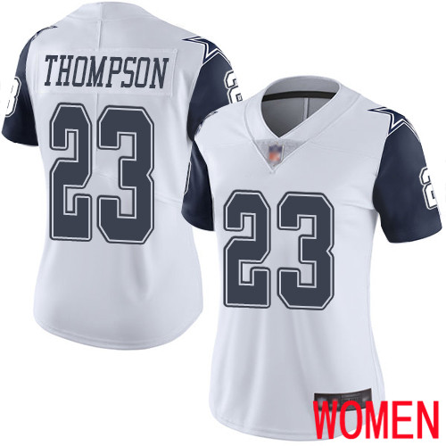 Women Dallas Cowboys Limited White Darian Thompson #23 Rush Vapor Untouchable NFL Jersey->women nfl jersey->Women Jersey
